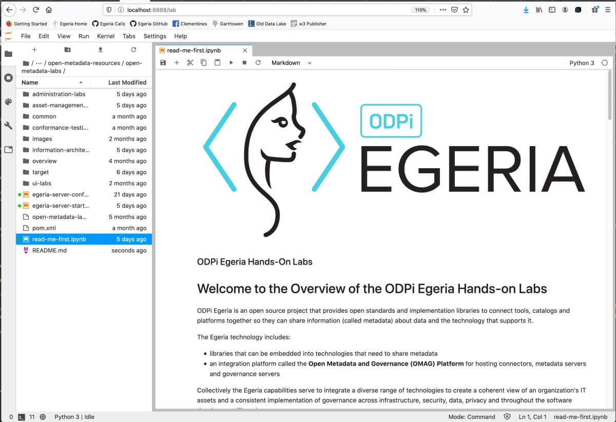Egeria Project Data management