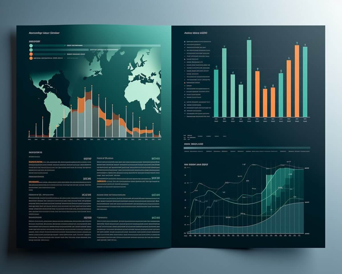A report featuring visually appealing Data Reporting Business Intelligence Analytics