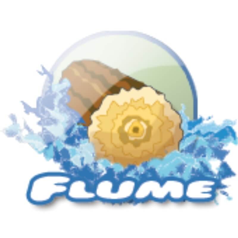 The logo for flume, which is a part of the Apache Hadoop ecosystem.