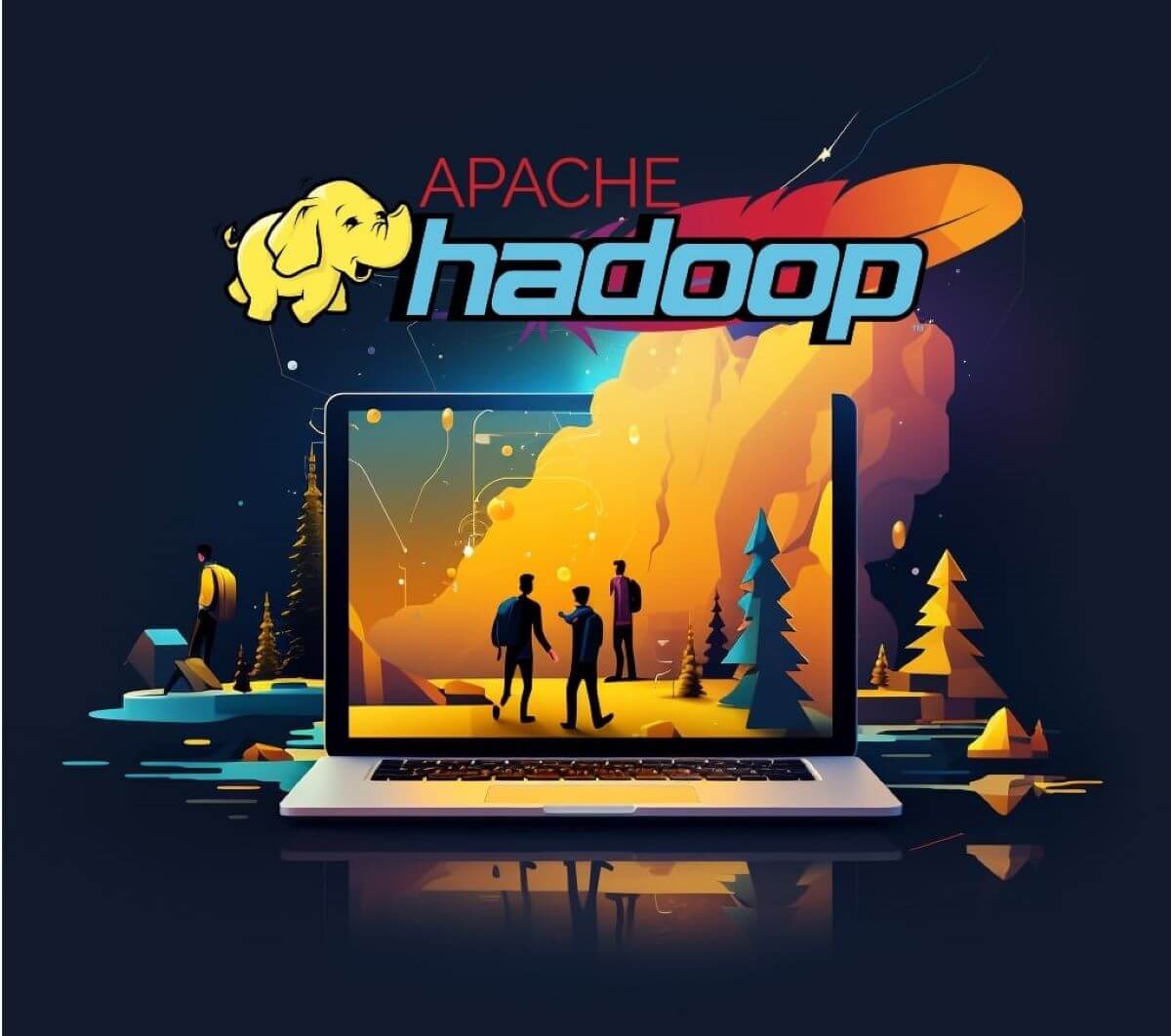 The logo for Apache Hadoop showcases its prowess in Business Intelligence on Hadoop.